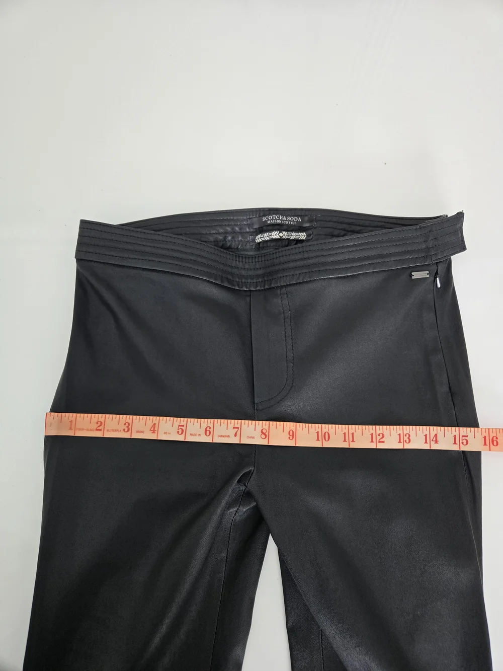 Scotch & Soda Black Skinny Leather Skinny Leg Pants, Size 1